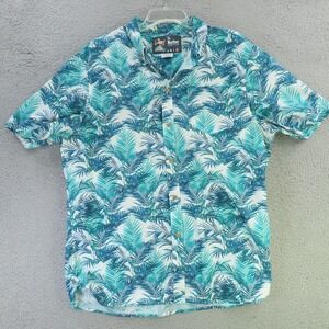 The Nutter Shirt Mens XL Blue Floral Hawaiian Short Sleeve Button Up